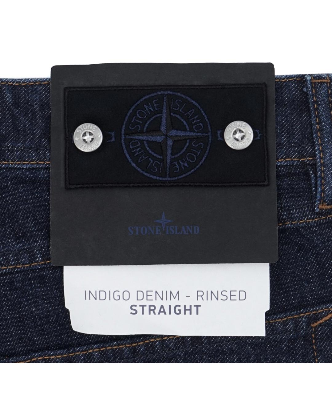 STONE ISLAND Синие хлопковые прямые джинсы, фото 6