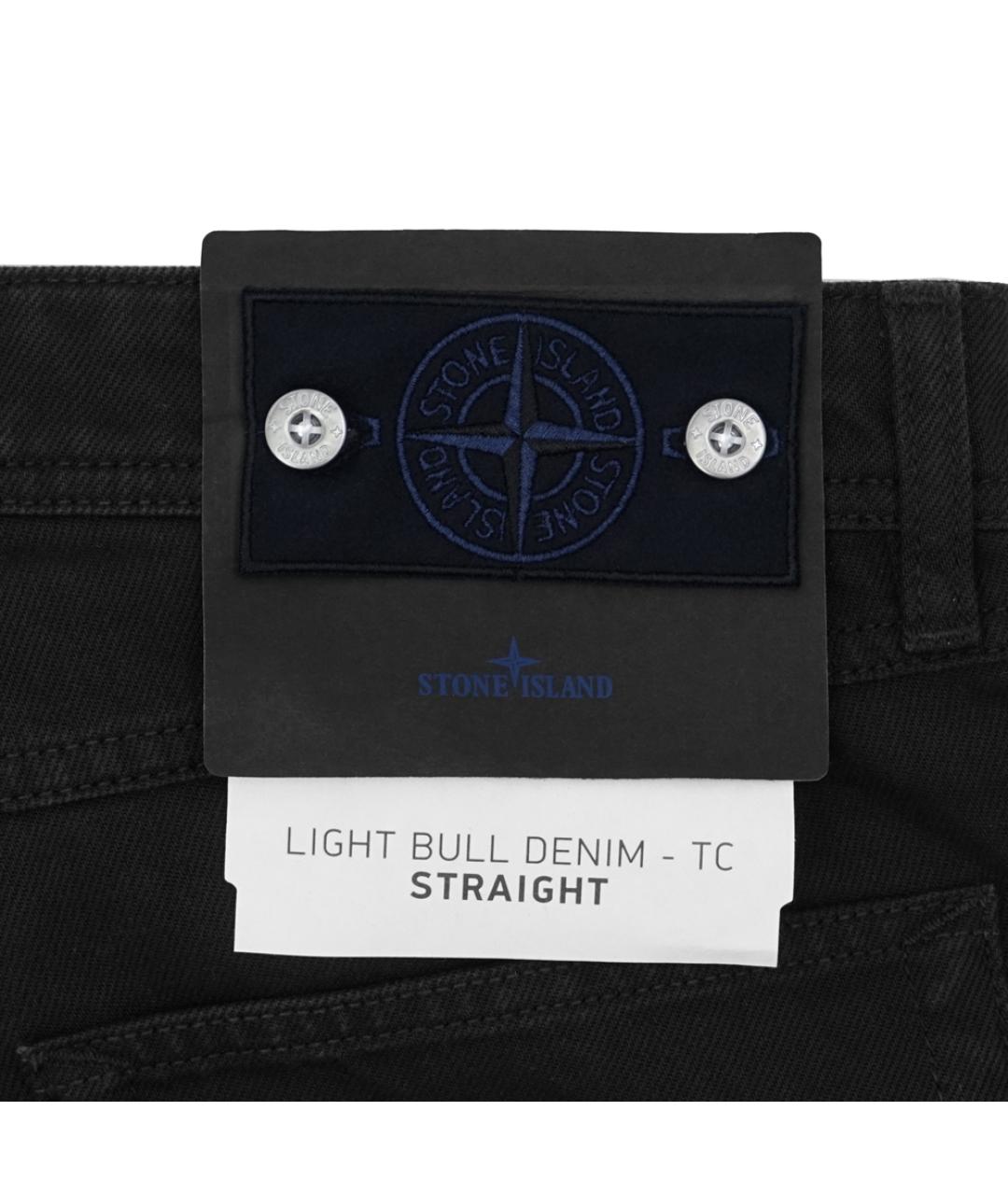 STONE ISLAND Черные хлопковые прямые джинсы, фото 6
