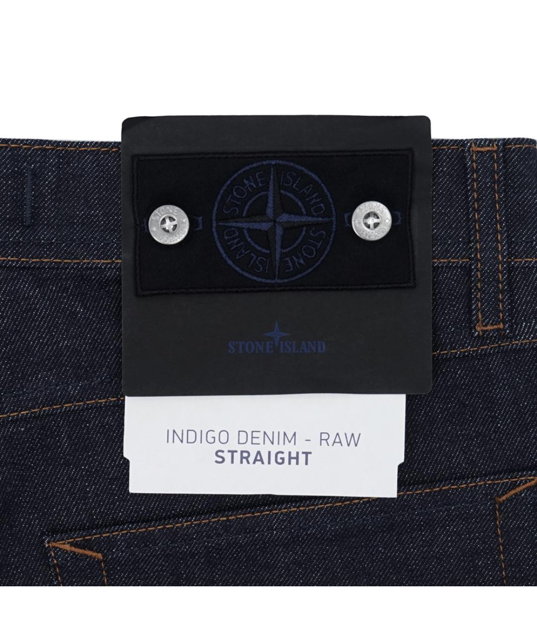 STONE ISLAND Синие хлопковые прямые джинсы, фото 6