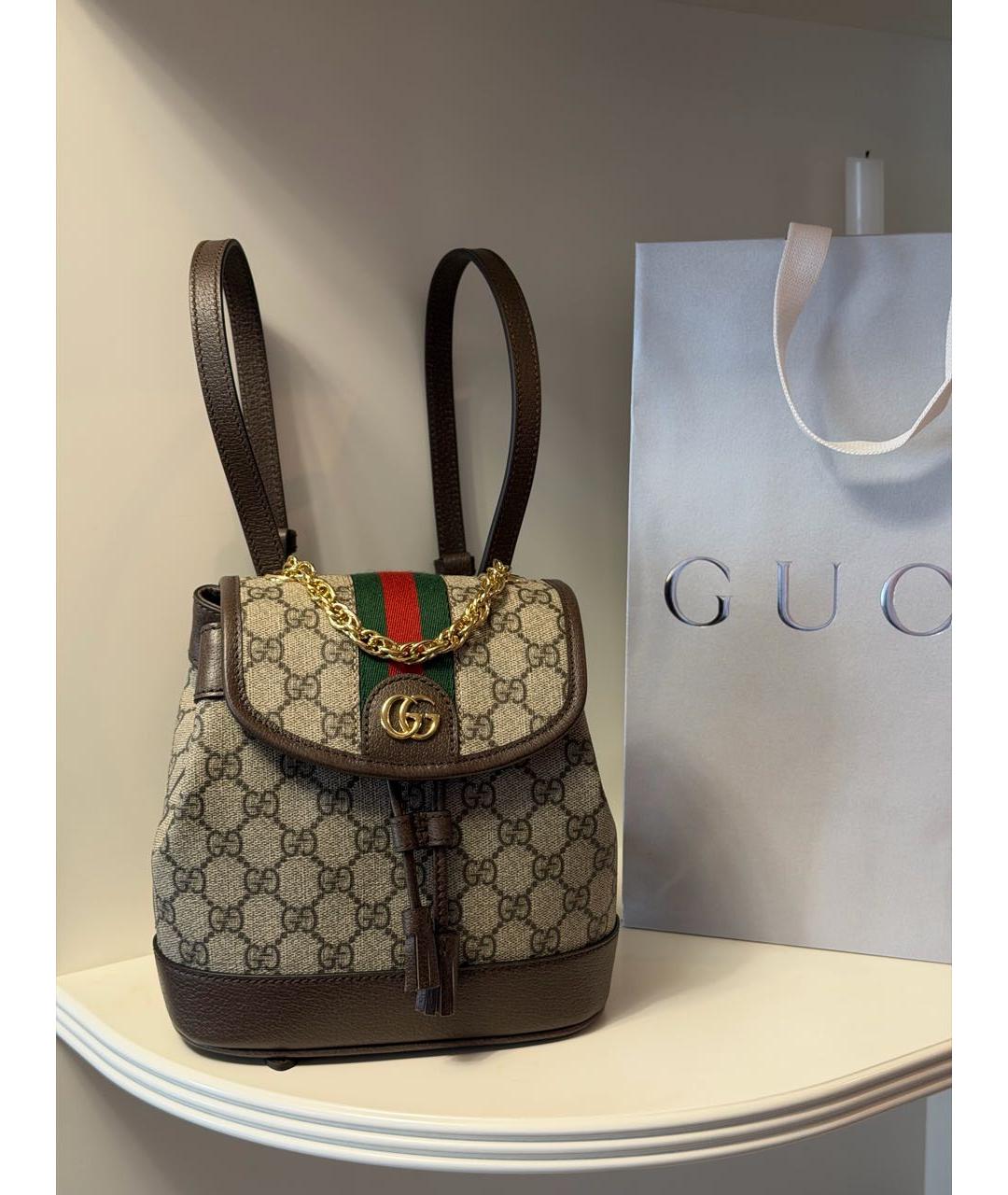 GUCCI Коричневый рюкзак, фото 3
