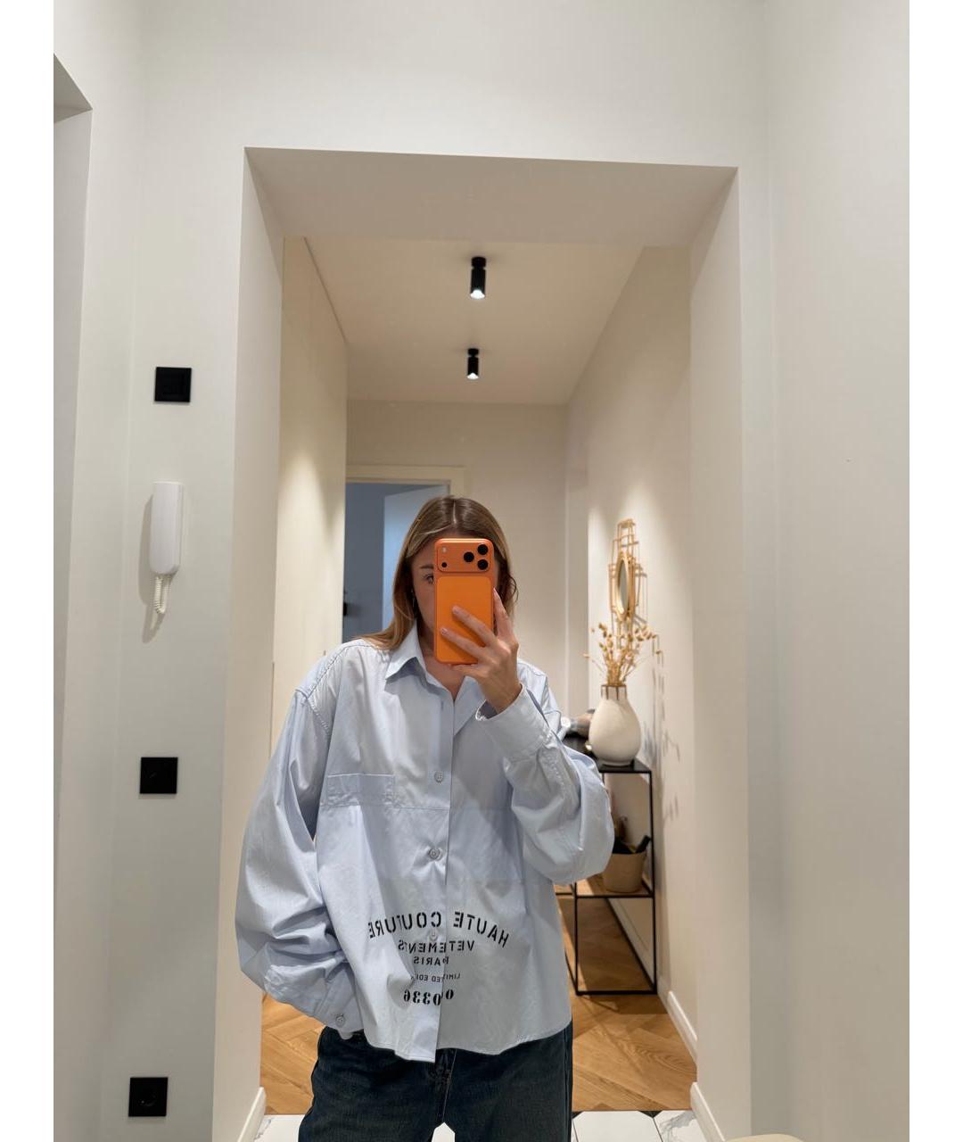 VETEMENTS Голубая хлопковая рубашка, фото 5