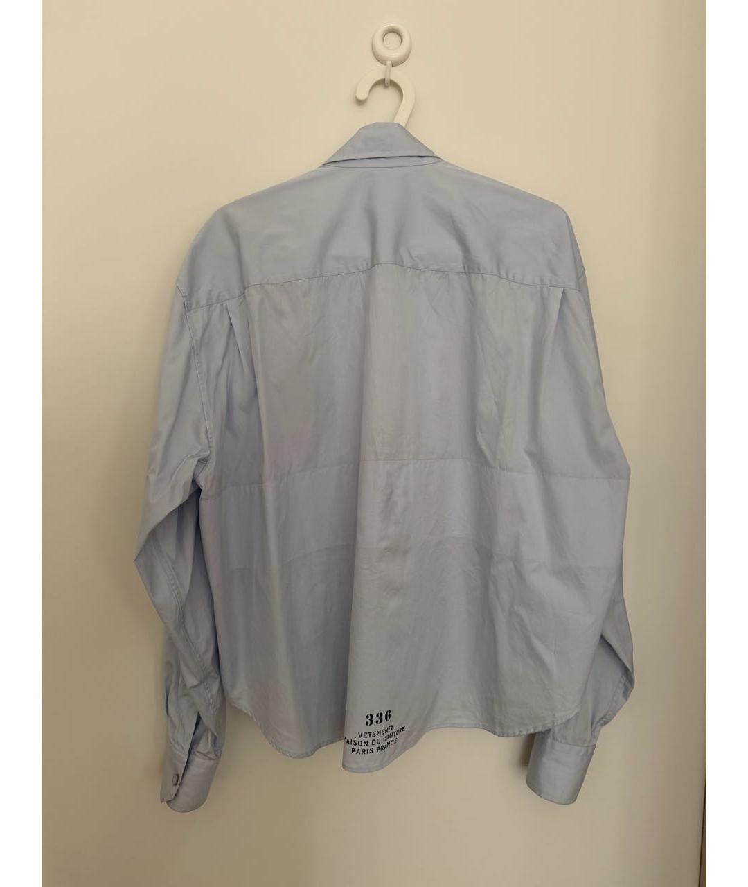 VETEMENTS Голубая хлопковая рубашка, фото 2