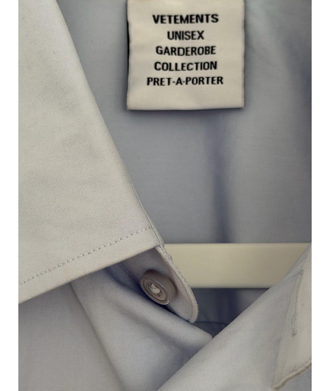 VETEMENTS Голубая хлопковая рубашка, фото 3