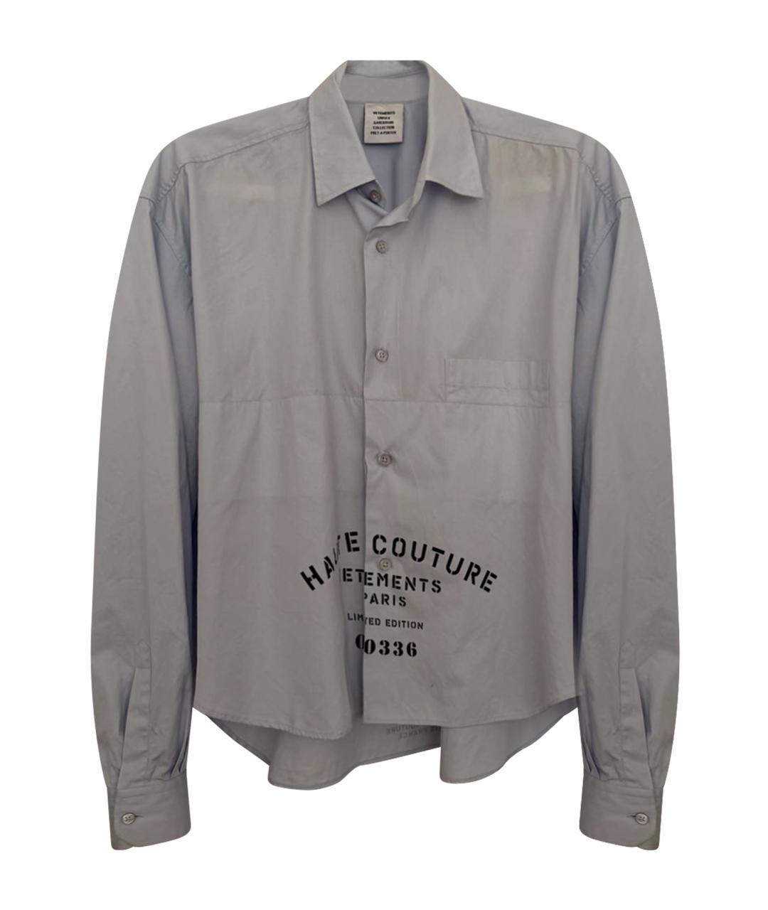 VETEMENTS Голубая хлопковая рубашка, фото 1