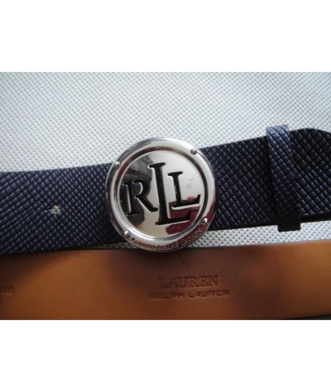 RALPH LAUREN Синий кожаный ремень, фото 5