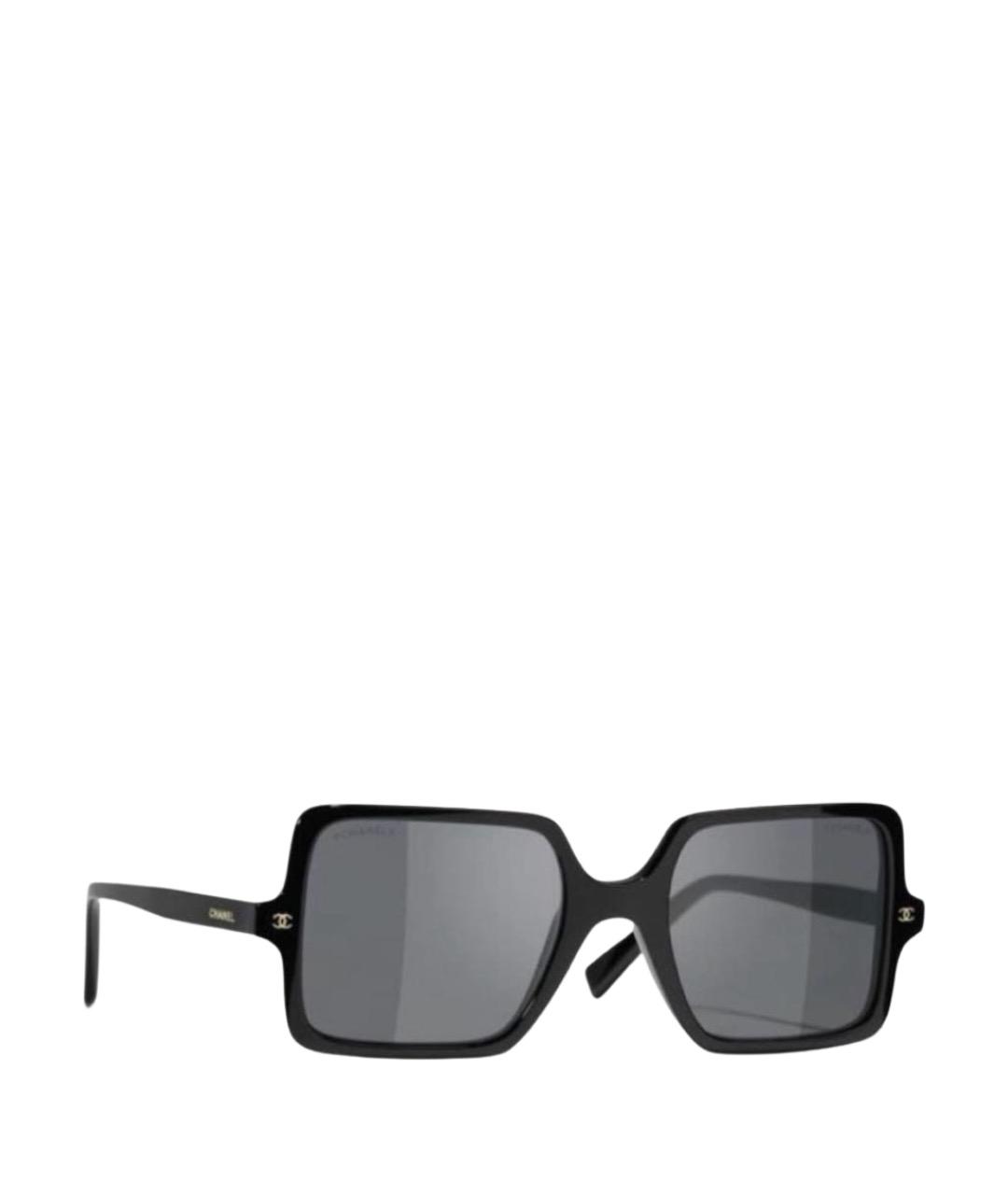CHANEL Черные пластиковые солнцезащитные очки, фото 1