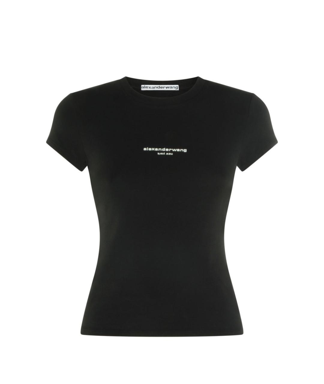 ALEXANDER WANG Черная хлопковая футболка, фото 1