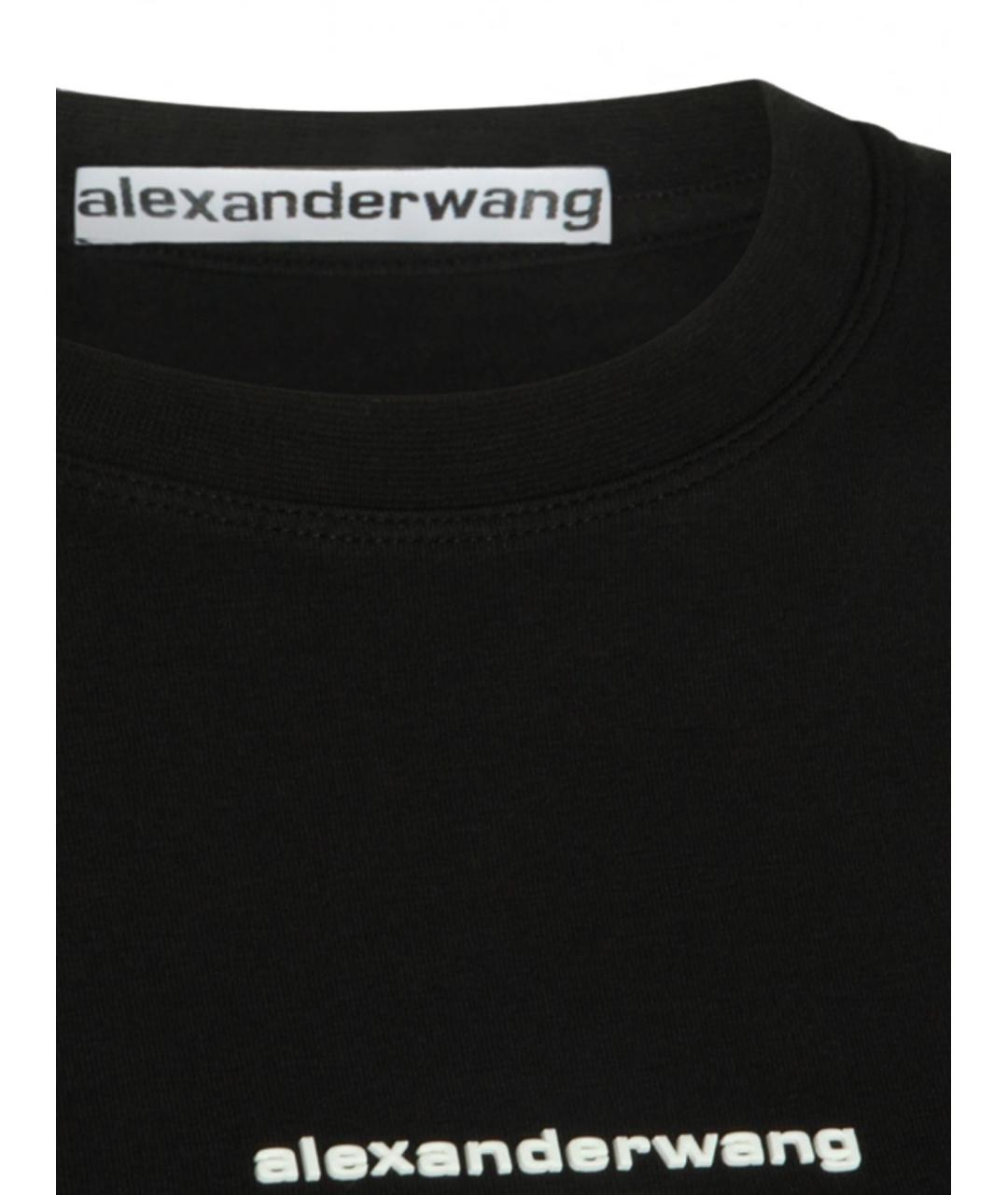 ALEXANDER WANG Черная хлопковая футболка, фото 2