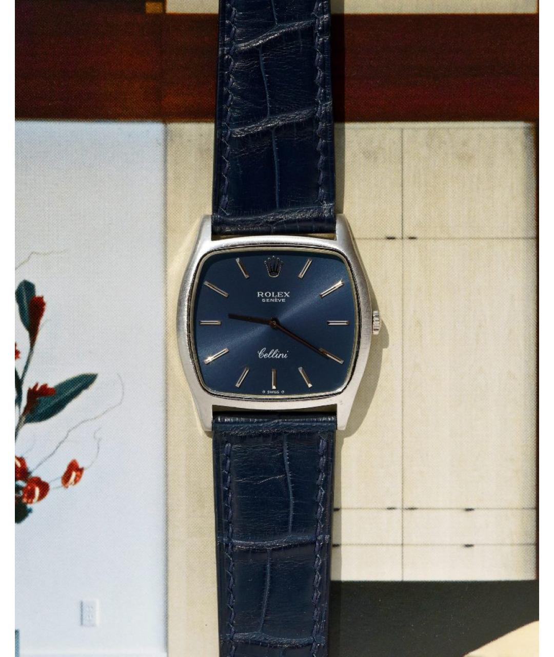 ROLEX Темно-синие часы из белого золота, фото 7