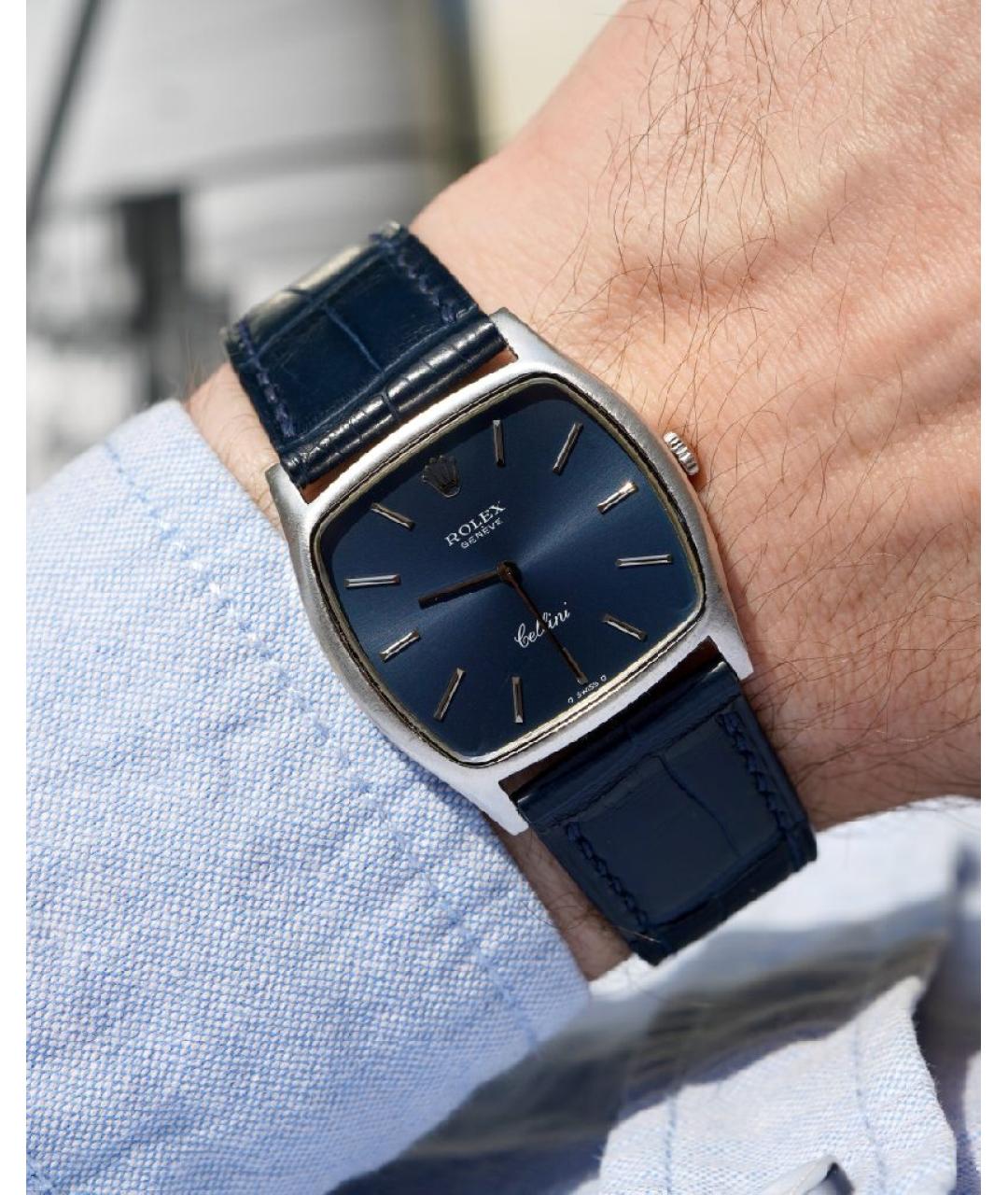 ROLEX Темно-синие часы из белого золота, фото 5