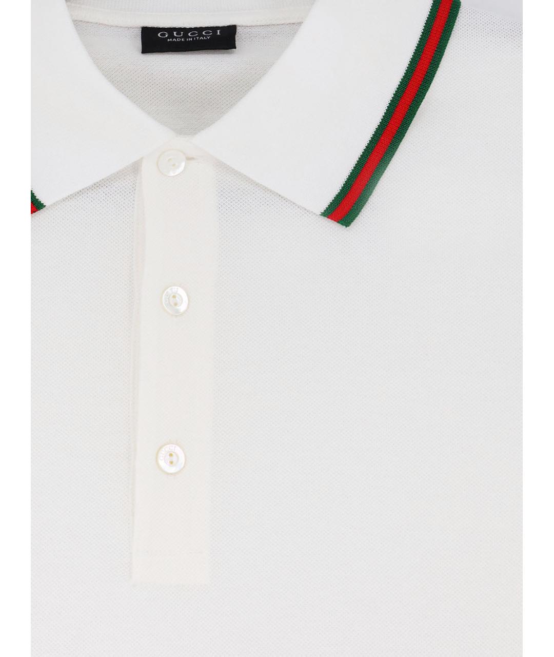 GUCCI Белое поло с коротким рукавом, фото 3