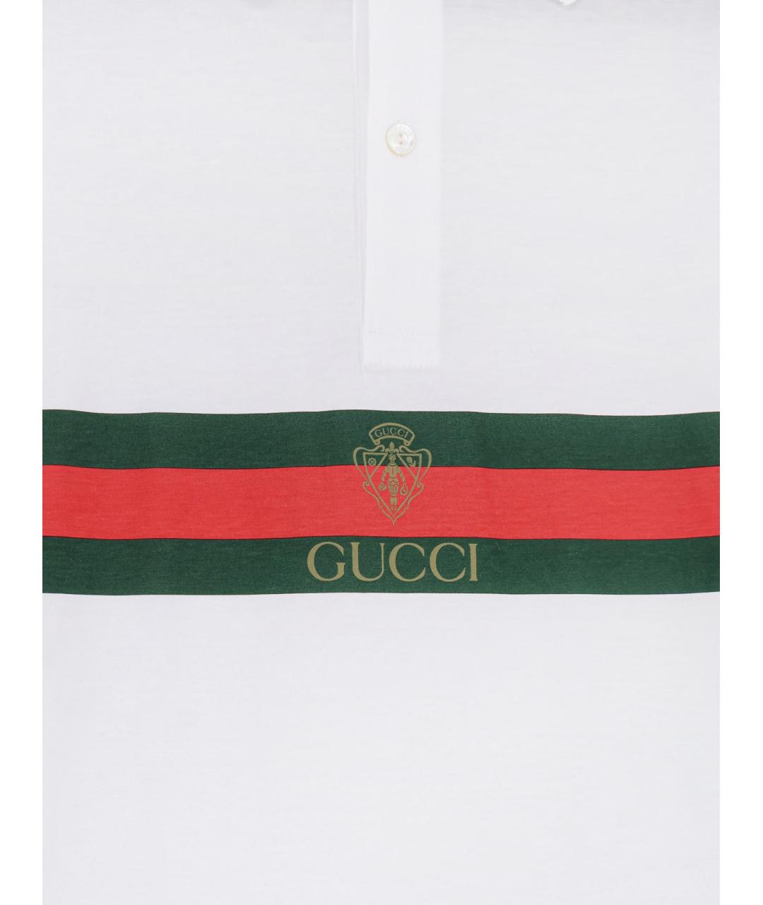 GUCCI Белое поло с коротким рукавом, фото 3