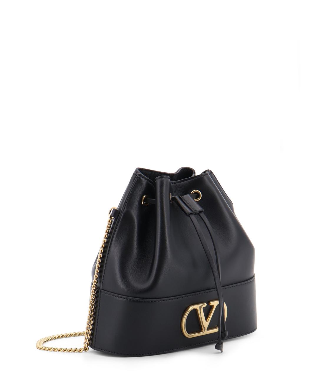 VALENTINO Черная кожаная сумка тоут, фото 3