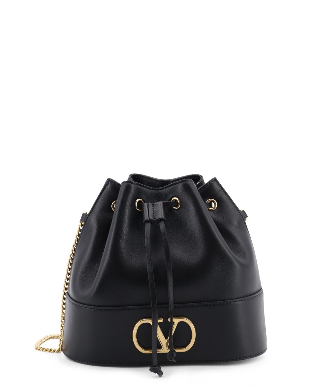 VALENTINO Черная кожаная сумка тоут, фото 1