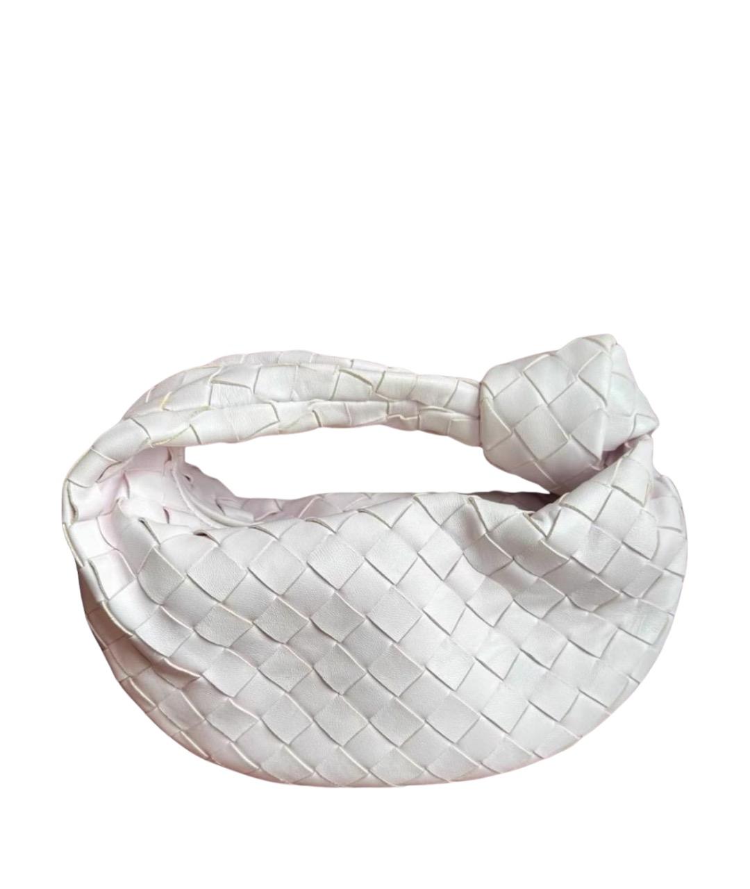 BOTTEGA VENETA Белая кожаная сумка с короткими ручками, фото 1