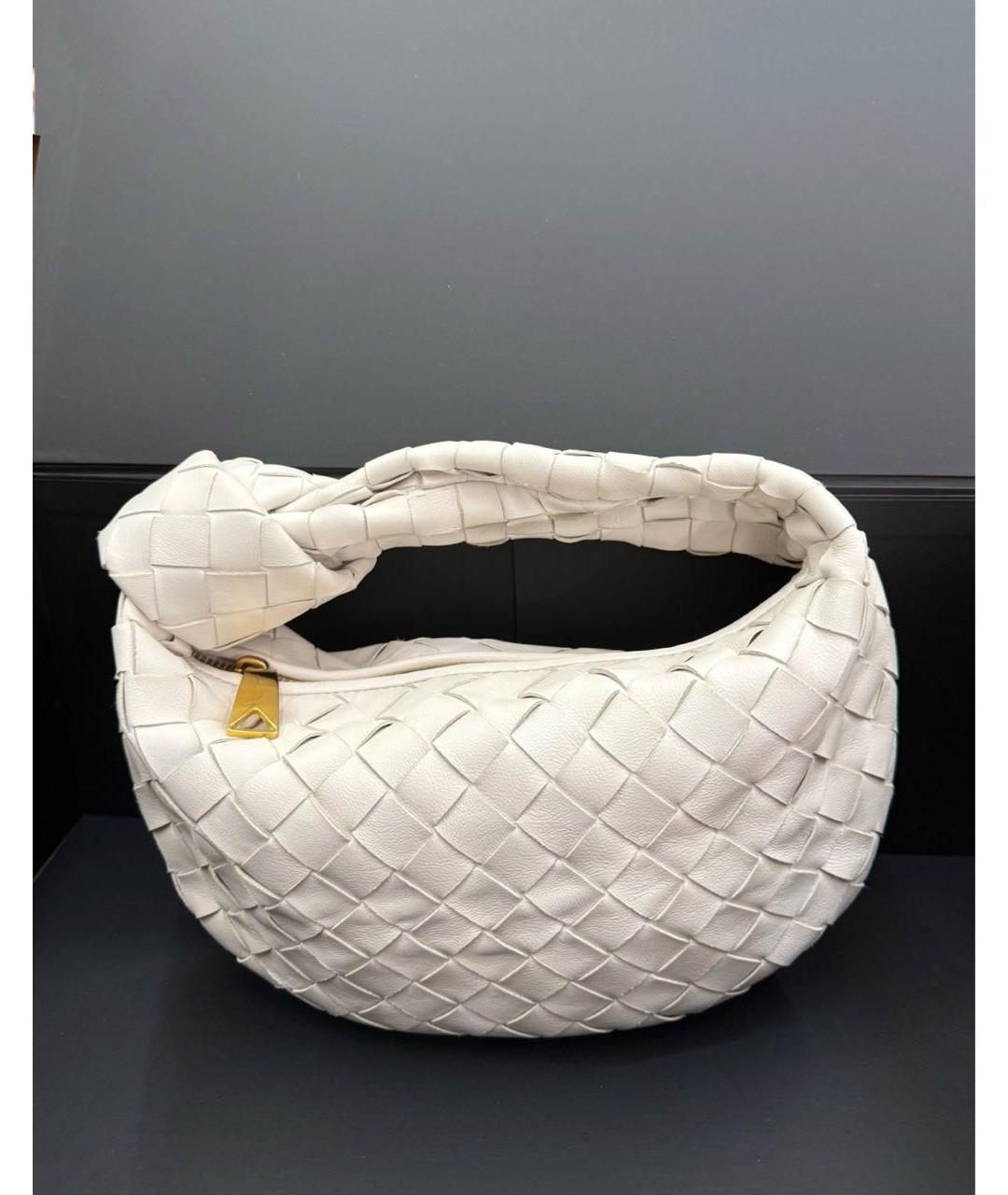 BOTTEGA VENETA Белая кожаная сумка с короткими ручками, фото 2