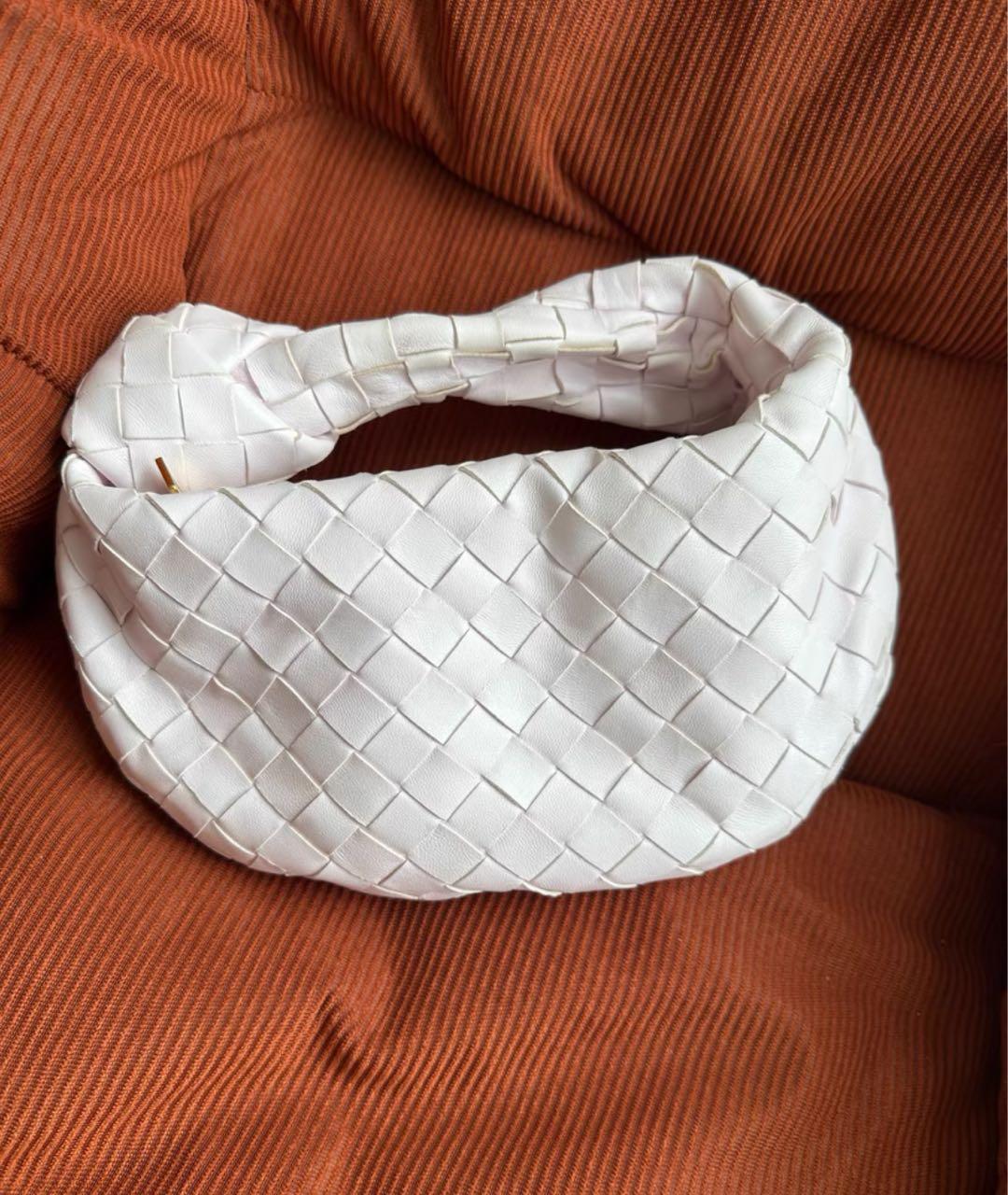 BOTTEGA VENETA Белая кожаная сумка с короткими ручками, фото 5