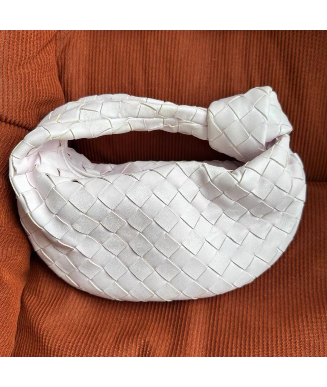 BOTTEGA VENETA Белая кожаная сумка с короткими ручками, фото 6