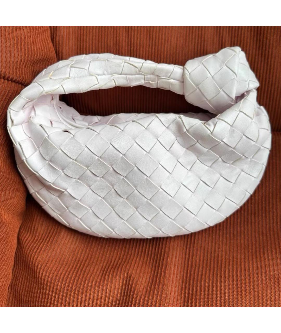 BOTTEGA VENETA Белая кожаная сумка с короткими ручками, фото 4