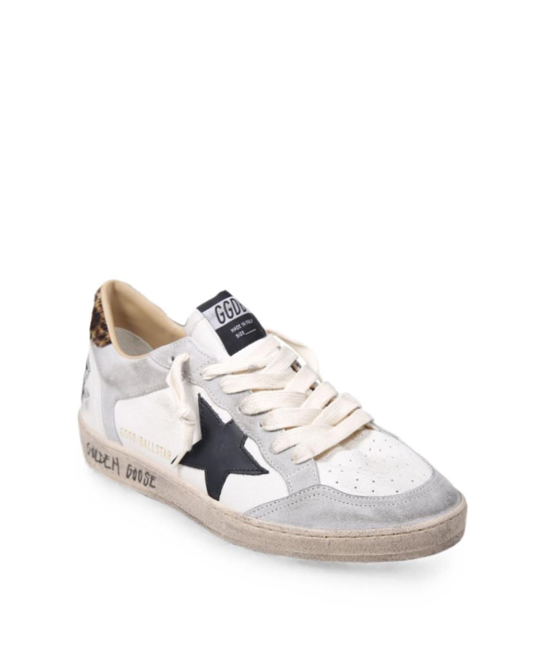 GOLDEN GOOSE DELUXE BRAND Серые кожаные низкие кроссовки / кеды, фото 2