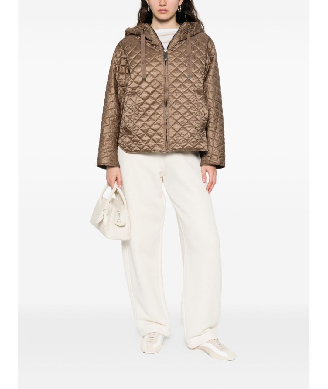 MAX MARA Коричневая полиэстеровая куртка, фото 2