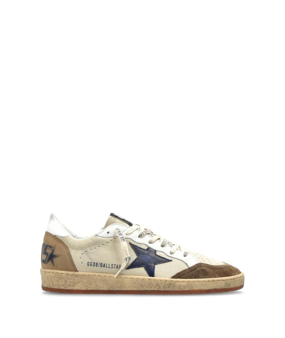 GOLDEN GOOSE DELUXE BRAND Бежевые кожаные низкие кроссовки / кеды, фото 1