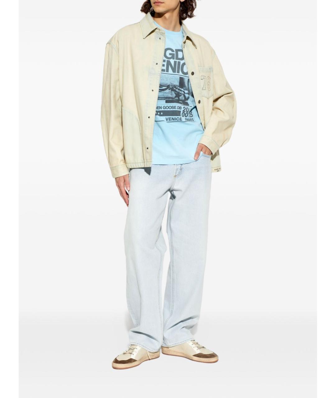 GOLDEN GOOSE DELUXE BRAND Бежевые кожаные низкие кроссовки / кеды, фото 3