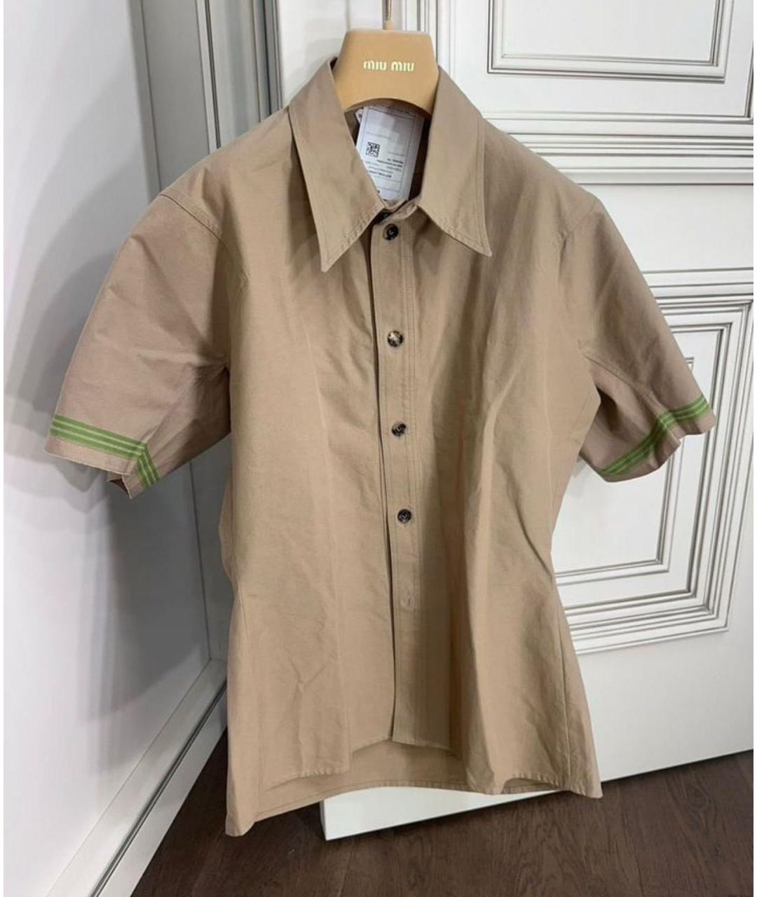 BOTTEGA VENETA Бежевая хлопковая рубашка, фото 2