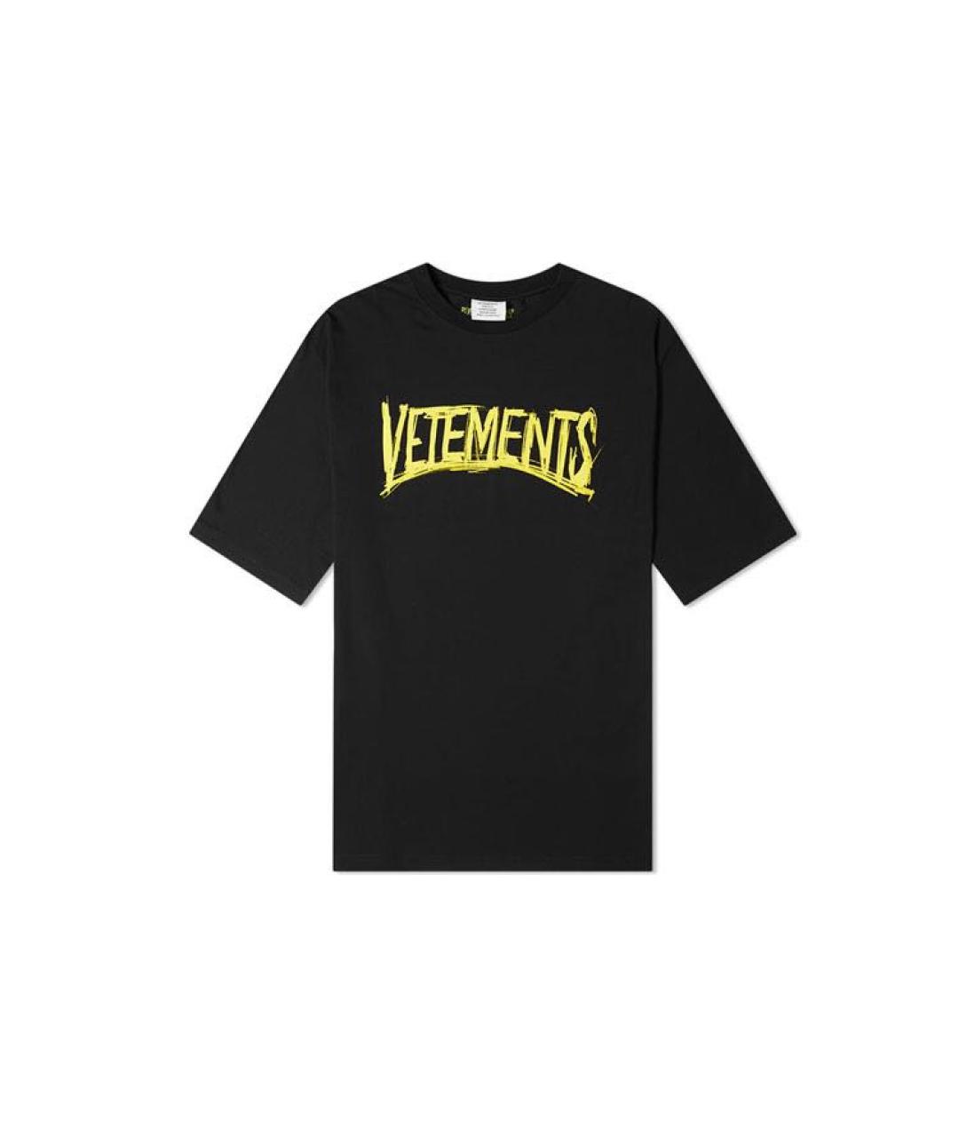 VETEMENTS Черная хлопковая футболка, фото 1