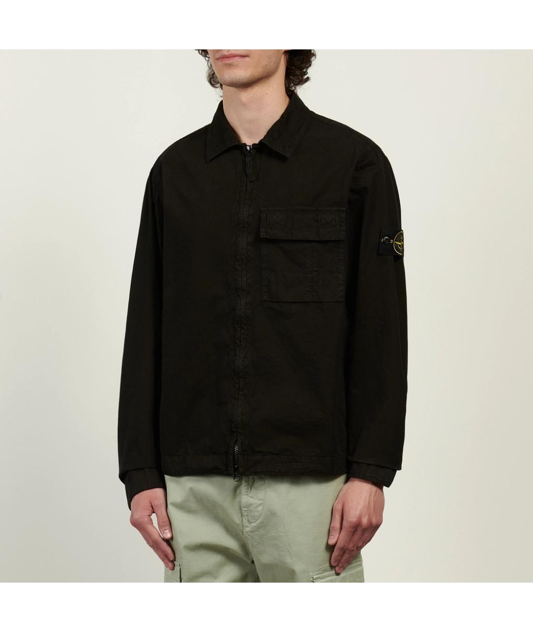 STONE ISLAND Черная хлопковая куртка, фото 8