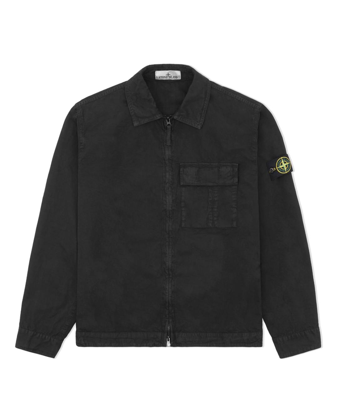 STONE ISLAND Черная хлопковая куртка, фото 1