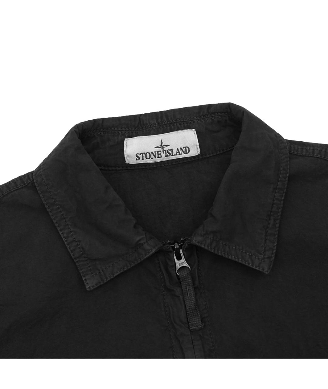 STONE ISLAND Черная хлопковая куртка, фото 2