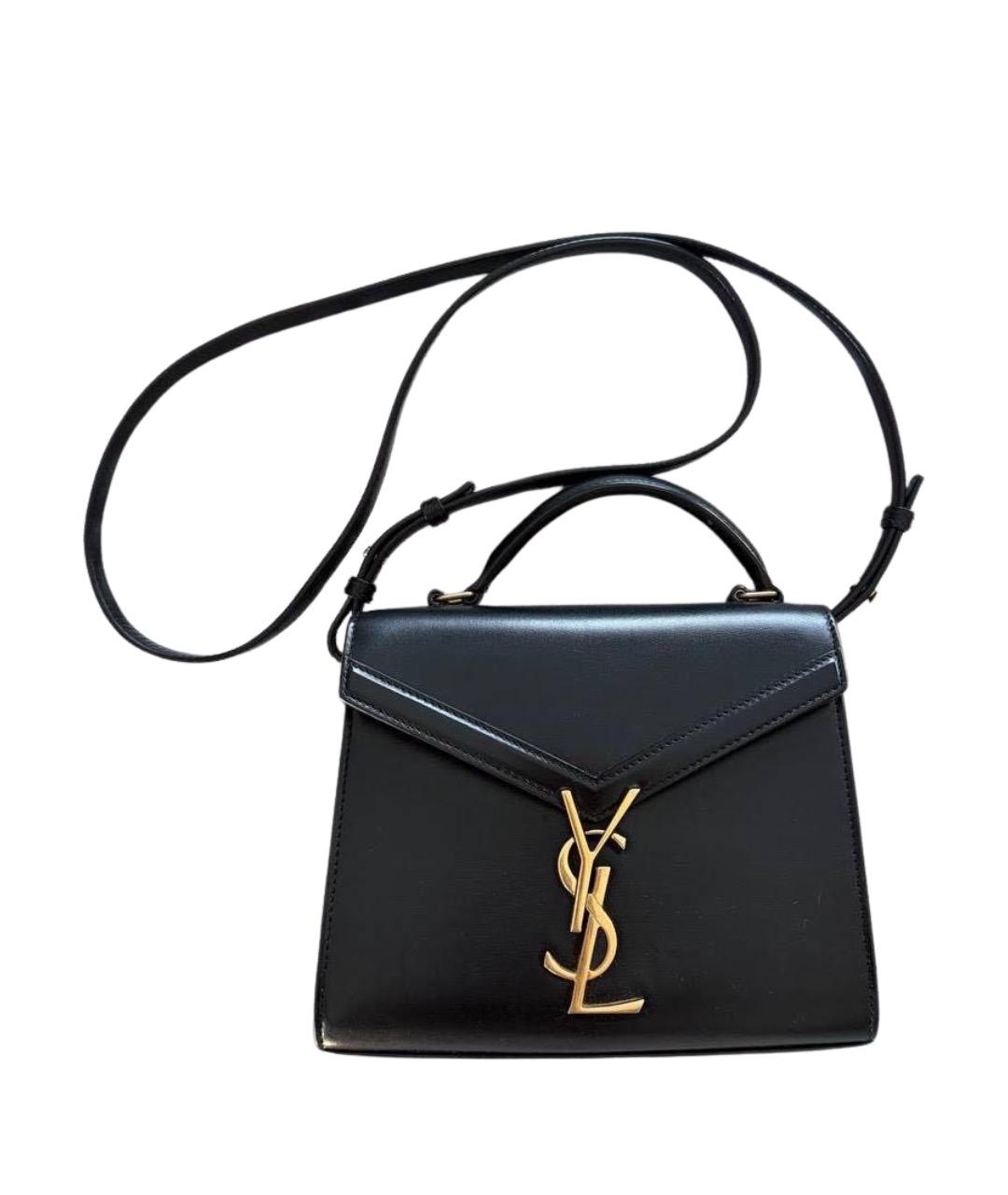 SAINT LAURENT Черная кожаная сумка с короткими ручками, фото 1