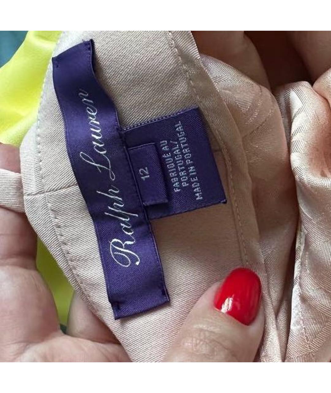 RALPH LAUREN PURPLE LABEL Розовые шерстяные прямые брюки, фото 5