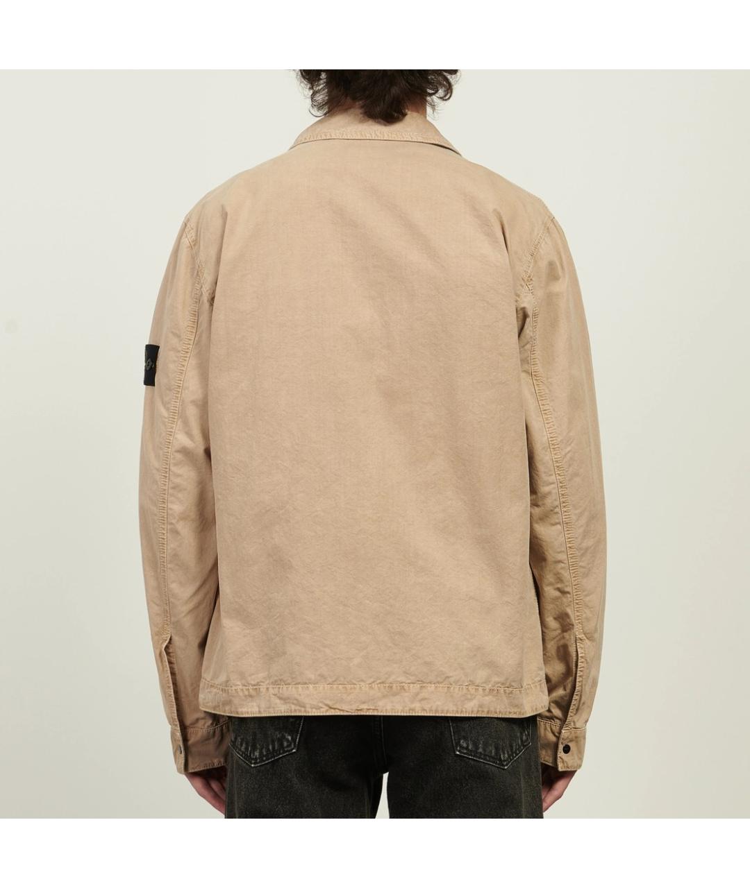 STONE ISLAND Бежевая хлопковая куртка, фото 9