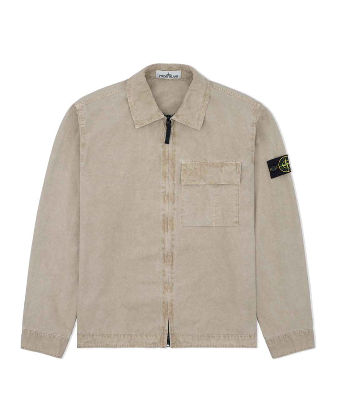 STONE ISLAND Бежевая хлопковая куртка, фото 1