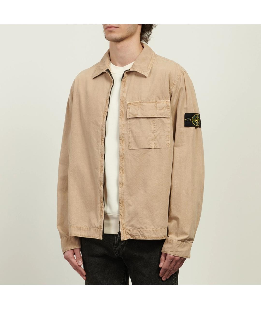 STONE ISLAND Бежевая хлопковая куртка, фото 8