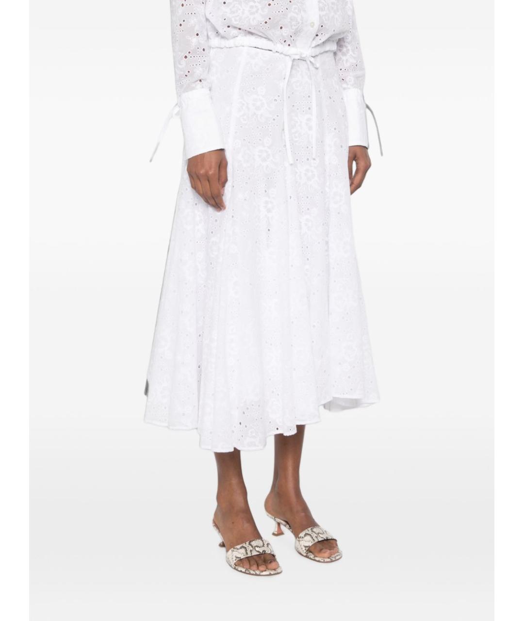 TORY BURCH Белая хлопковая юбка миди, фото 3