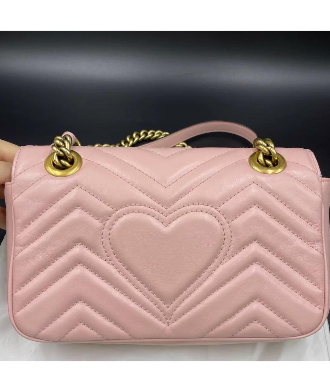 GUCCI Розовая кожаная сумка через плечо, фото 2