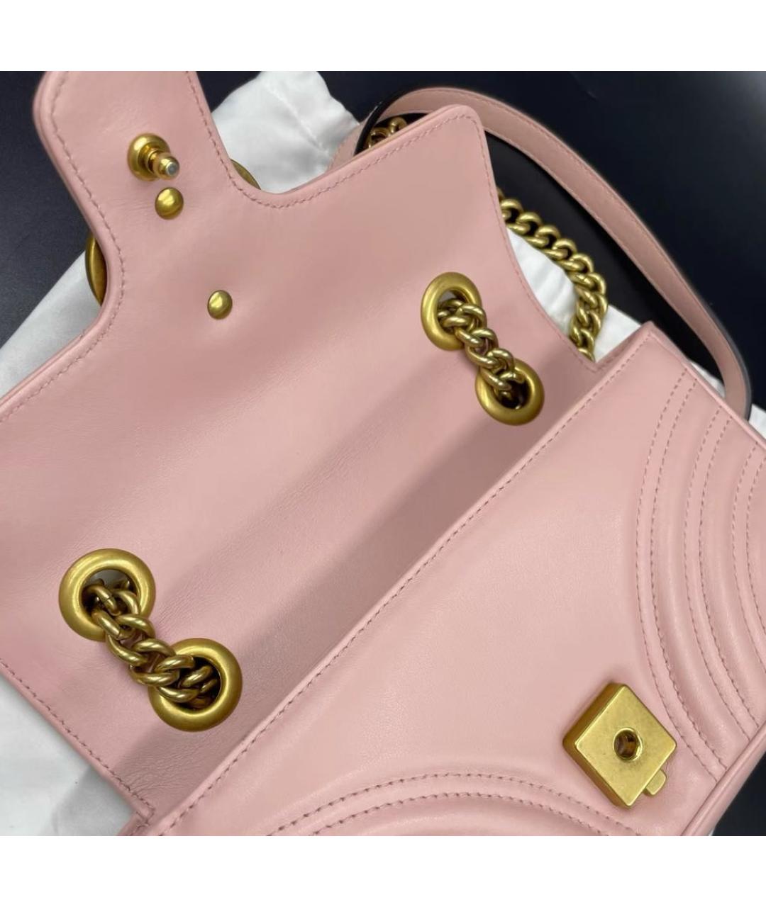 GUCCI Розовая кожаная сумка через плечо, фото 4