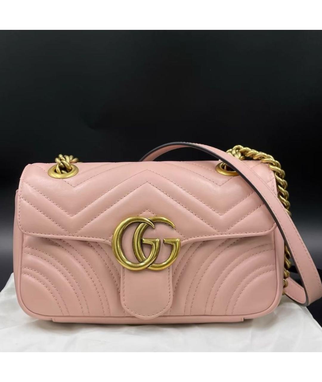 GUCCI Розовая кожаная сумка через плечо, фото 6