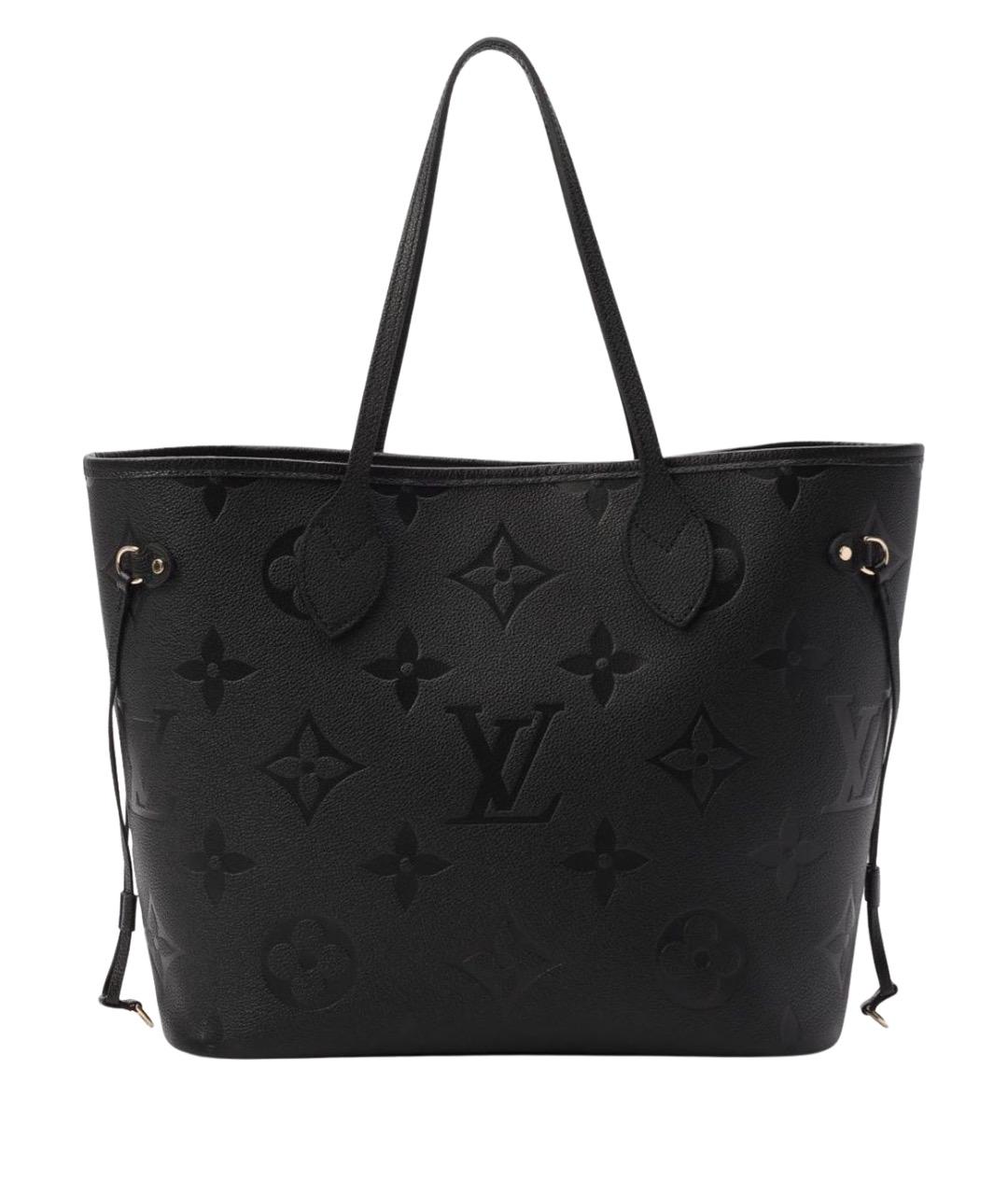 LOUIS VUITTON Черная кожаная сумка тоут, фото 1