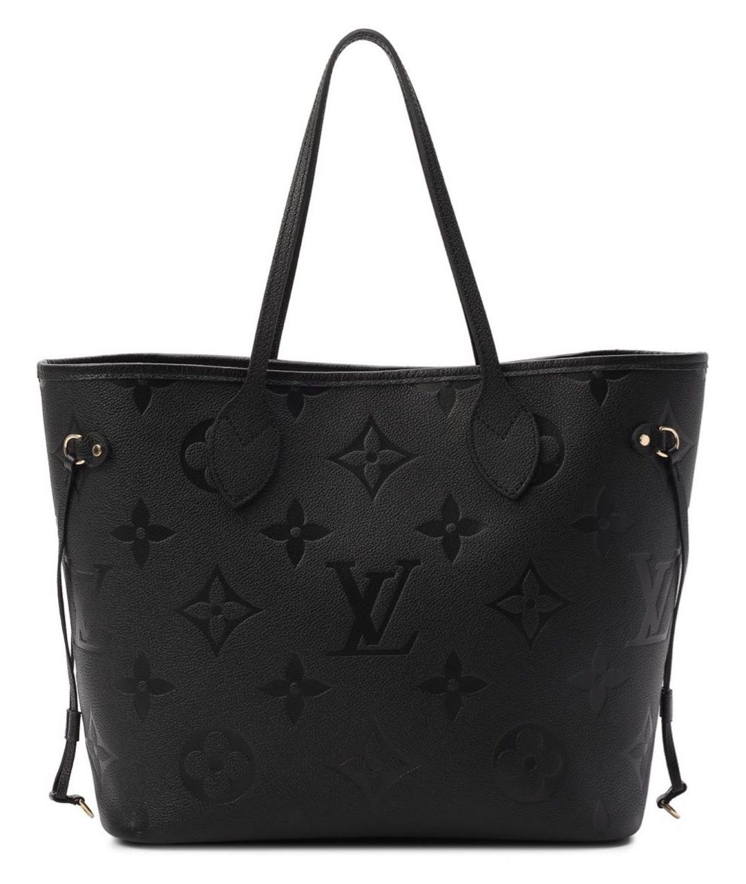 LOUIS VUITTON Черная кожаная сумка тоут, фото 7