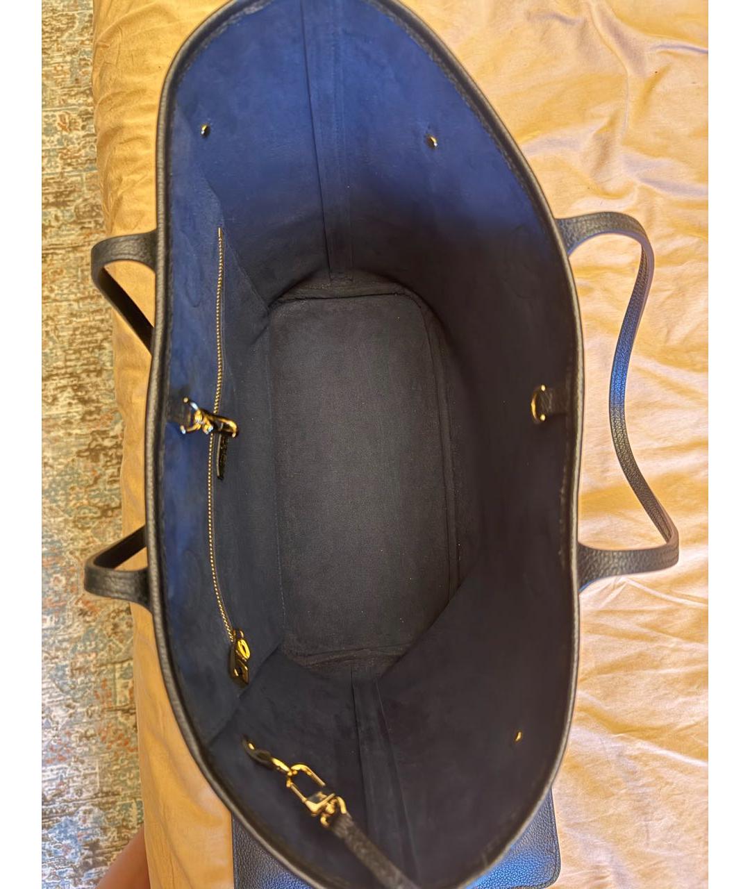 LOUIS VUITTON Черная кожаная сумка тоут, фото 5