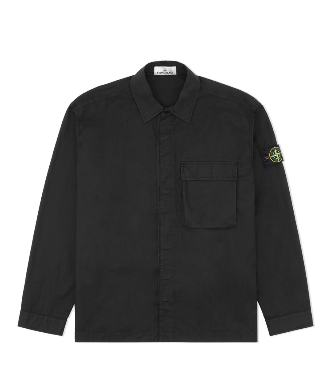STONE ISLAND Черная хлопко-эластановая куртка, фото 1