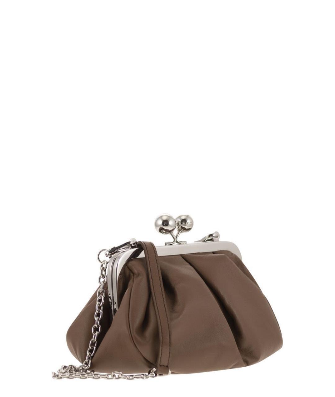 WEEKEND MAX MARA Коричневая кожаная сумка с короткими ручками, фото 4