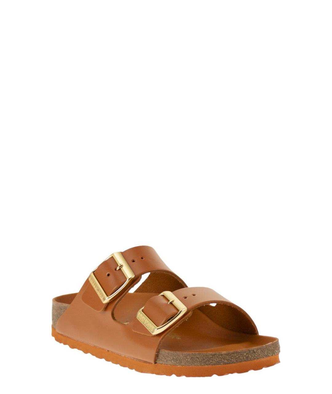 BIRKENSTOCK Оранжевые кожаные сандалии, фото 2