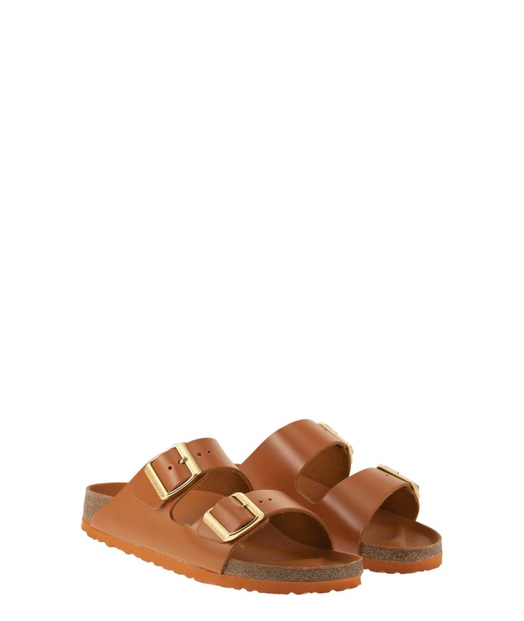 BIRKENSTOCK Оранжевые кожаные сандалии, фото 4