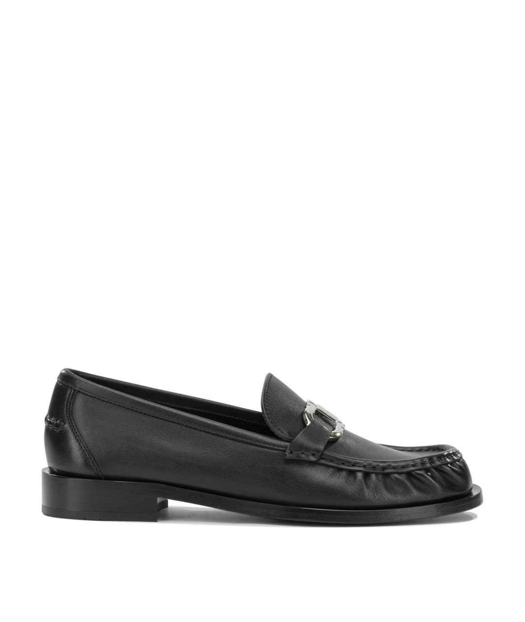 FERRAGAMO Черные кожаные лоферы, фото 1