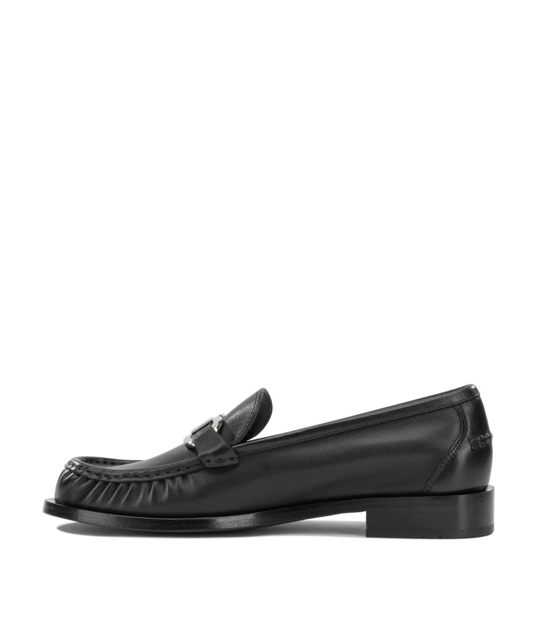 FERRAGAMO Черные кожаные лоферы, фото 3